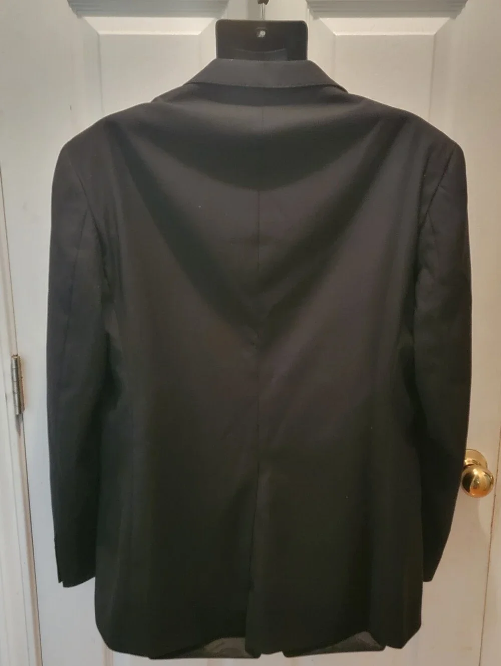 Angelino Mens Formal Blazer - Black with Black Floral Pattern Lapel - Size 42